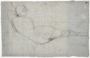 Desnudo Femenino Recostado y Estudio Parcial de una Segunda Figura Femenina, c.1855-60